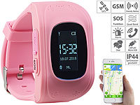 TrackerID Kinder-Smartwatch mit Telefon & SOS-Funktion, GPS-/LBS-Tracking, rosa