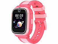 TrackerID 4G-GPS-Kinder-Smartwatch, Videoanruf, Gorilla-Glas, Herzfrequenz, pink