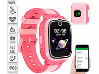 TrackerID 4G-GPS-Kinder-Smartwatch, Videoanruf, Gorilla-Glas, Herzfrequenz, pink